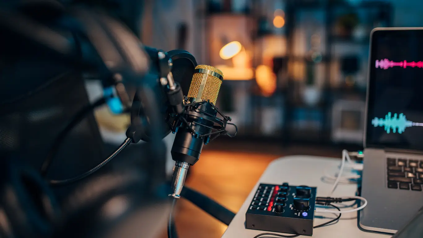 Podcast studio look with sofa seating at The Pod Media Factory in Bali